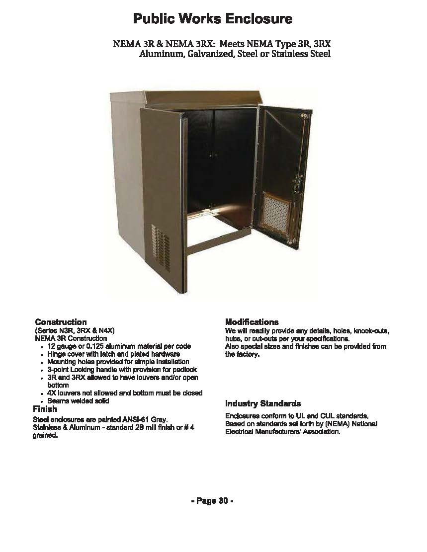 NEMA 3R & 3RX Free Standing & Pad Mount Enclosures