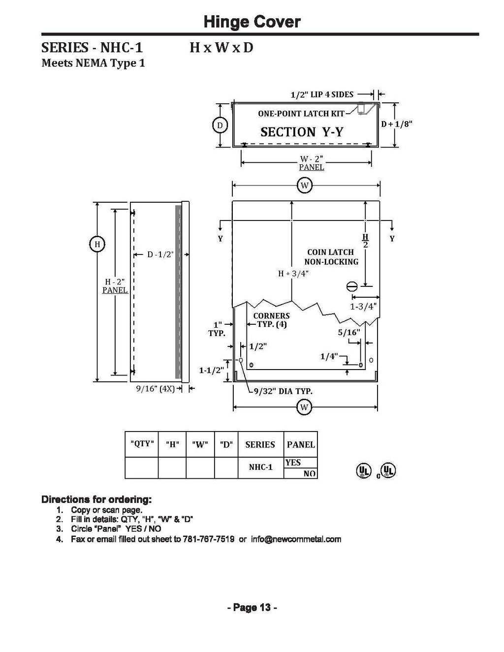 NEMA 1 Hinge Cover Wall Mount Enclosures - Single & Double Door