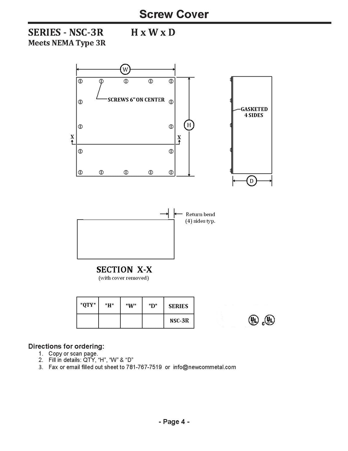NEMA 3R Screw Cover Wall Mount Enclosures
