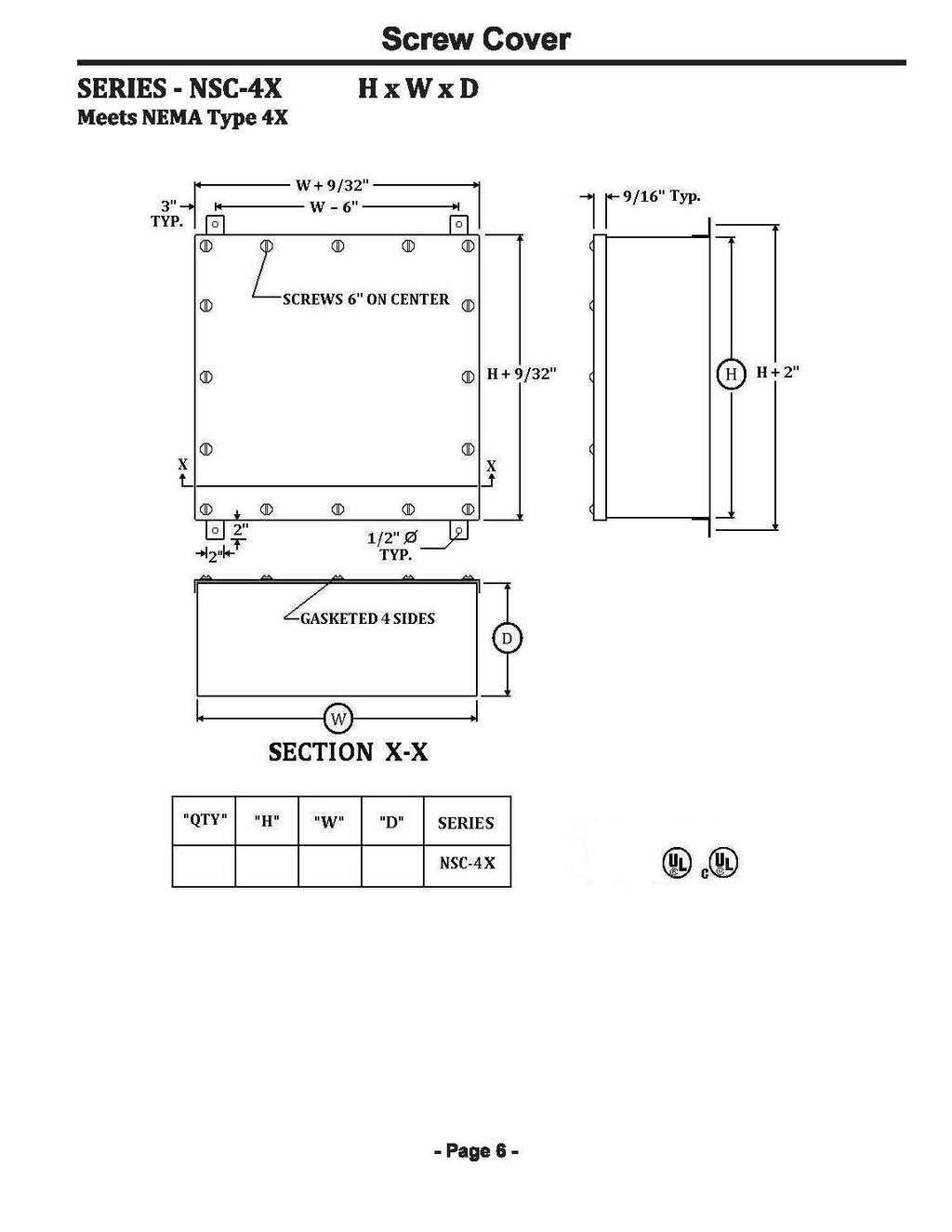 NEMA 4X Screw Cover Wall Mount Enclosures