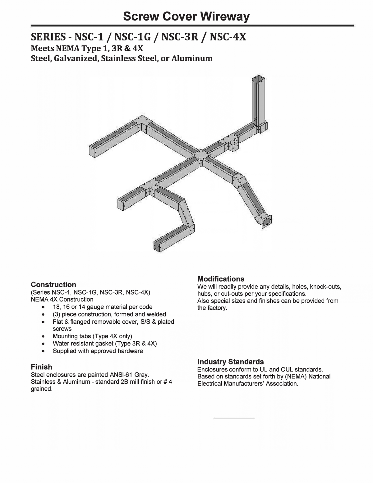 NEMA Trough Type 1, 3R & 4X